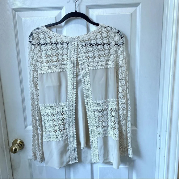 JOHNNY WAS 4 Love and Liberty Size Small Cream Lace Top - Picture 7 of 9